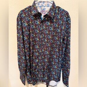 Sugar Men's Colorful Paisley Button Down Shirt